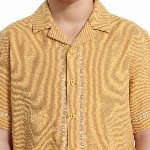 RARE ONES Boys Cuban Collar Textured Cotton Casual Shirts