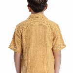 RARE ONES Boys Cuban Collar Textured Cotton Casual Shirts