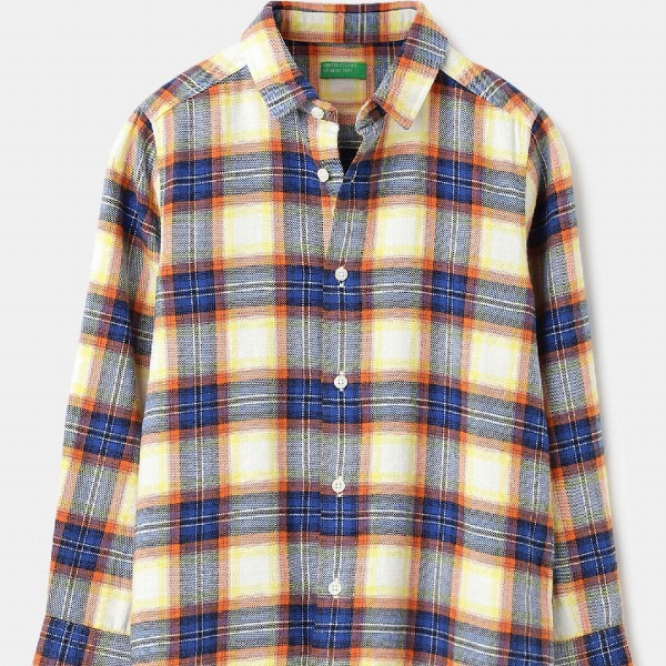 United Colors of Benetton Boys Spread Collar Tartan Checked Cotton Casual Shirt