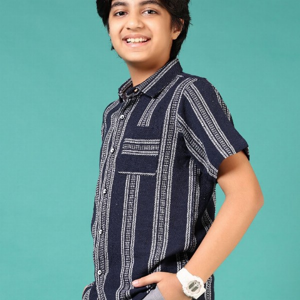 V-Mart Boys Opaque Striped Casual Shirt