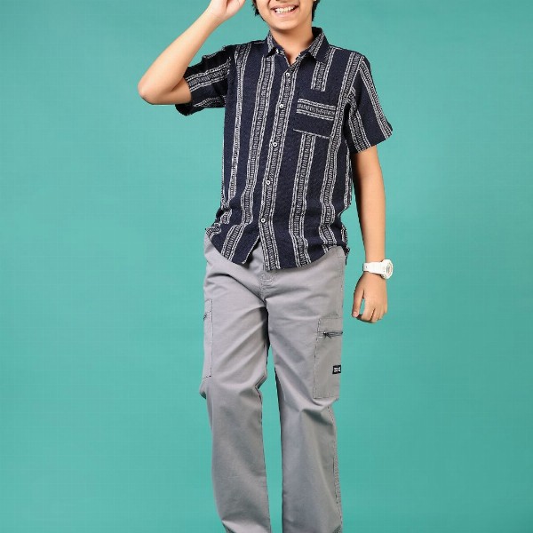 V-Mart Boys Opaque Striped Casual Shirt