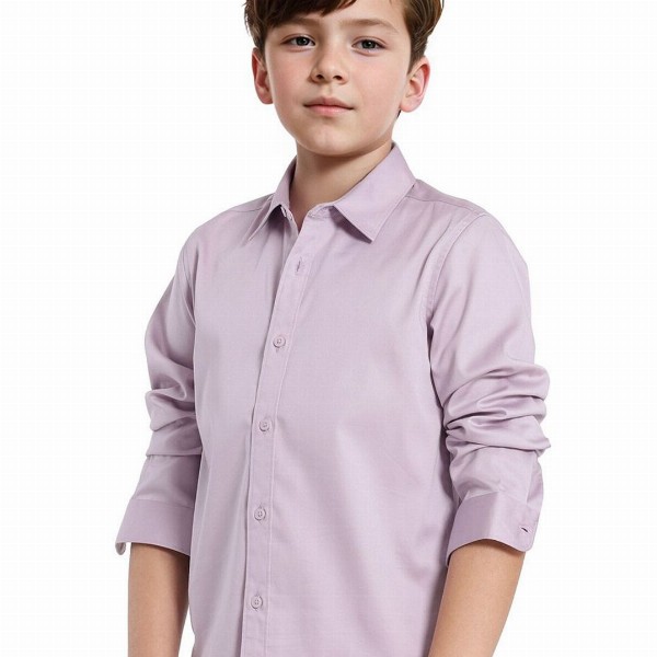 RARE ONES Boys Spread Collar Solid Cotton Casual Shirt
