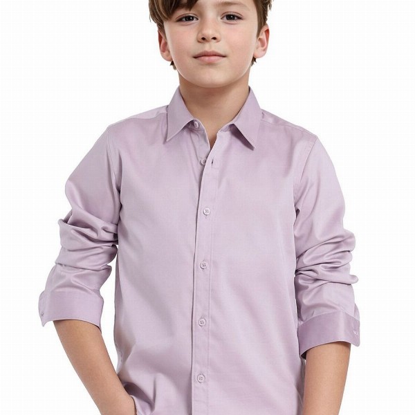 RARE ONES Boys Spread Collar Solid Cotton Casual Shirt