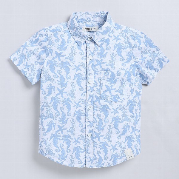 Happy Faces Kids Boys Printed Pure Cotton Casual Shirt
