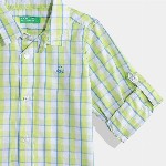 United Colors of Benetton Boys Cotton Windowpane Checked Casual Shirt