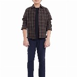 RARE ONES Boys Spread Collar Tartan Checked Cotton Casual Shirt