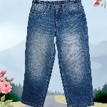 HERE&NOW Boys Wide Leg Mid-Rise Slash Knee Heavy Fade Stretchable Jeans