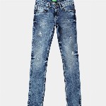 United Colors of Benetton Boys Slim Fit Mid-Rise Mildly Distressed Heavy Fade Jeans
