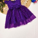 Tejam stylish frocks Girls Satin Embellished Fit & Flare Dress