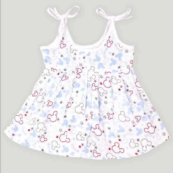Kidbea Infant Girls Pack Of 4 Conversational Printed Round Neck Cotton Fit & Flare Dress