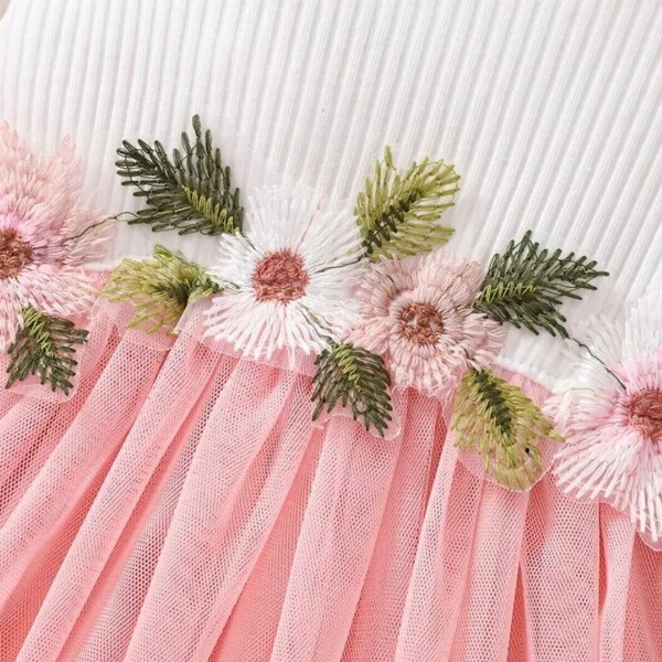 BAESD Flutter Sleeve Net Puff Sleeves Fit & Flare Dress