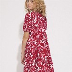 Vero Moda Girls Print Puff Sleeve Fit & Flare Dress