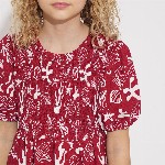 Vero Moda Girls Print Puff Sleeve Fit & Flare Dress