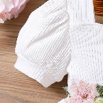 BAESD Girls Embellished Square Neck Short Puff Sleeve Net Fit & Flare Dress