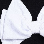 YK  Girls Front Bow Styles  Round Neck Solid Printed A-Line Dress