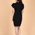 DEKLOOK Girls Checked Printed Flared Sleeves Sheath Dress