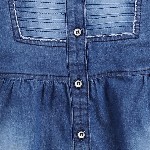 Here&Now X Denikid Girls Pure Cotton Cap Sleeves Denim A-Line Dress