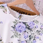 BAESD Girls Floral Printed Puff Sleeves Fit & Flare Dress