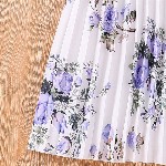 BAESD Girls Floral Printed Puff Sleeves Fit & Flare Dress