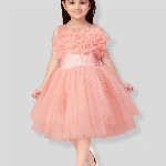 Sangria Girls Self Design Gown Knee Length Dress