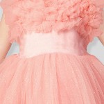 Sangria Girls Self Design Gown Knee Length Dress