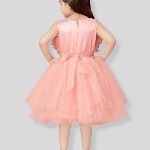 Sangria Girls Self Design Gown Knee Length Dress