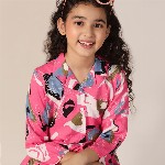 YK Print Fit & Flare Midi Dress