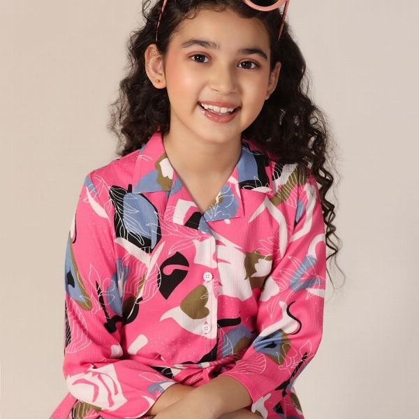 YK Print Fit & Flare Midi Dress