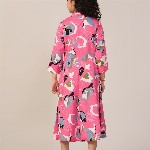 YK Print Fit & Flare Midi Dress