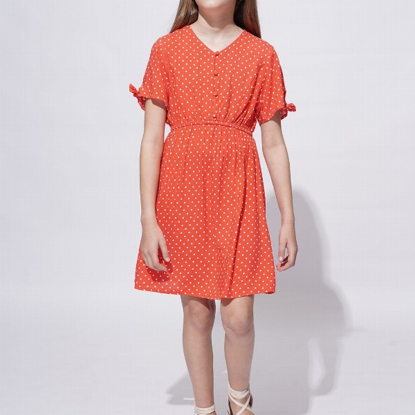 Vero Moda Polka Dot Print Puff Sleeve Fit & Flare Dress