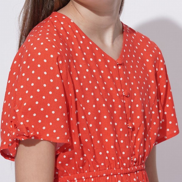 Vero Moda Polka Dot Print Puff Sleeve Fit & Flare Dress