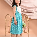 Sangria Girls Printed Cotton A-Line Dress