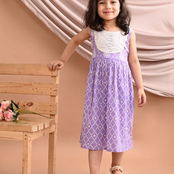 Sangria GirlsPrinted Cotton A-Line Midi Dress