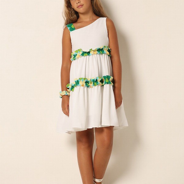 Vero Moda Girls Ruffled Sleeveless Tiered Fit & Flare Dress