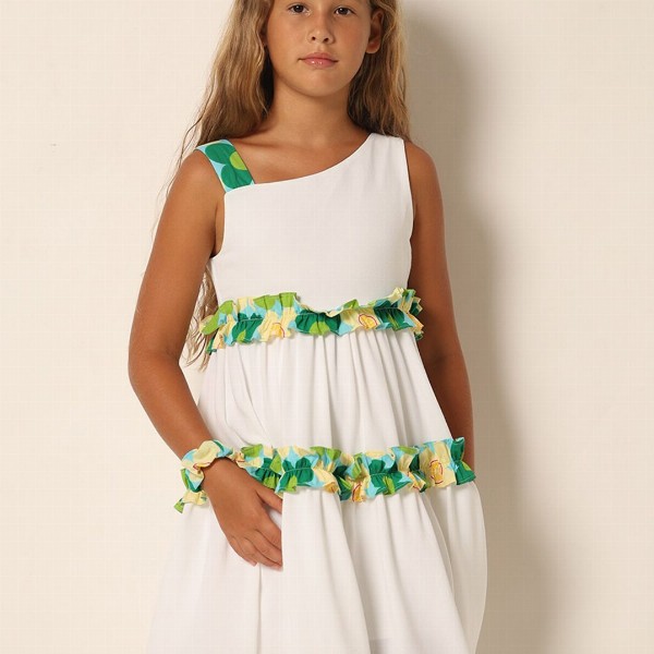 Vero Moda Girls Ruffled Sleeveless Tiered Fit & Flare Dress