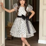 BAESD Polka Dot Printed Fit & Flare Dress
