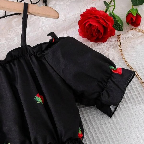 Miss & Chief Girls Conversational Printed Fit & Flare Midi Dress