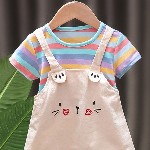 YK Colourblocked Cotton Pinafore Dress