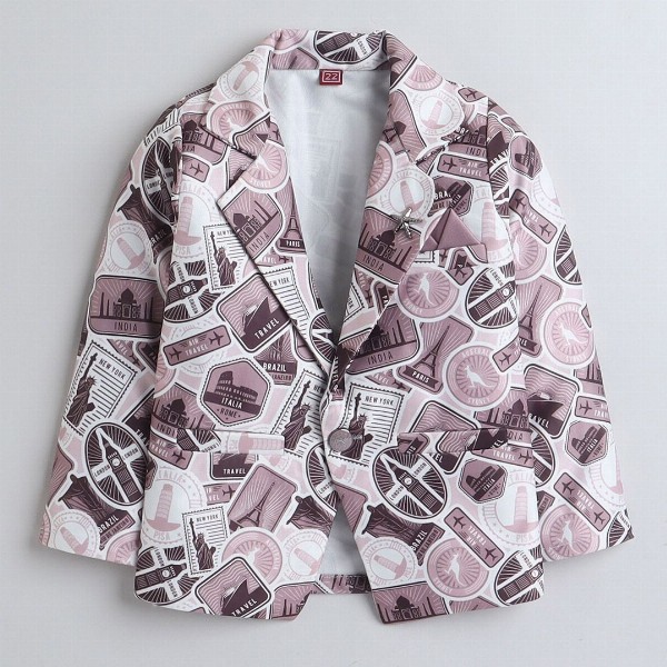 BAESD Boys Notched Lapel Collar Single-Breasted Blazer with Trouser & T-Shirt 3-piece Suit