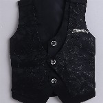 BAESD Boys 3 Pieces Checked Embellished Single-Breasted Suits