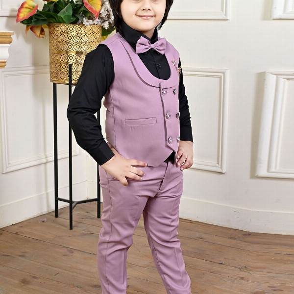 BT DEZINES Boys Double-Breasted Three-Piece Suit