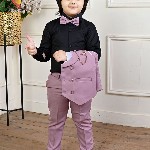 BT DEZINES Boys Double-Breasted Three-Piece Suit