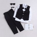 BAESD Boys V-Neck Single-Breasted 3-Piece Party Suit