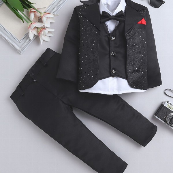 FOURFOLDS Self Designed Single Breasted 3-Pcs Suits