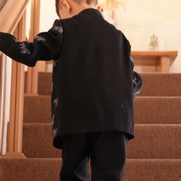 Funny Bones Clothings Boys Embroidered Bandhgala Jodhpuri Blazer With Trousers