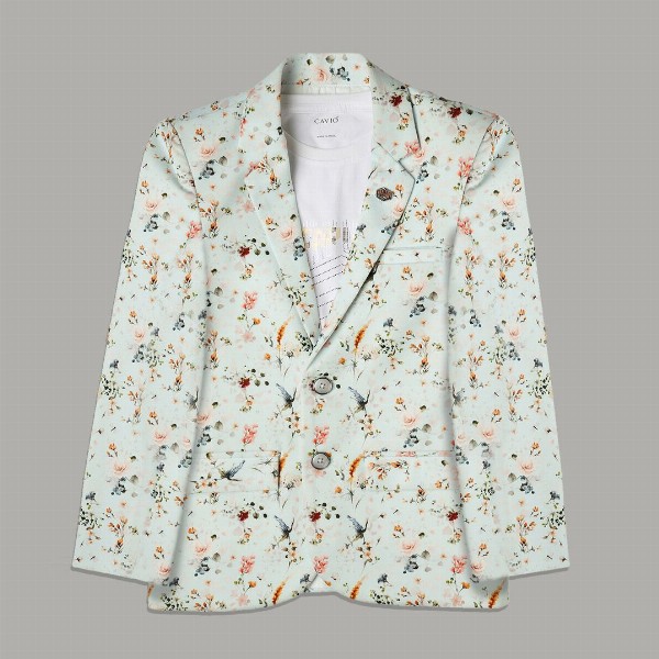 CAVIO Boys Printed Pure Cotton Notched Lapel Collar Single Breasted Blazer With T-Shirt