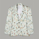 CAVIO Boys Printed Pure Cotton Notched Lapel Collar Single Breasted Blazer With T-Shirt