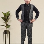 BAESD Boys 3-Pcs Checked Suits, Wedding and all Ocassions.