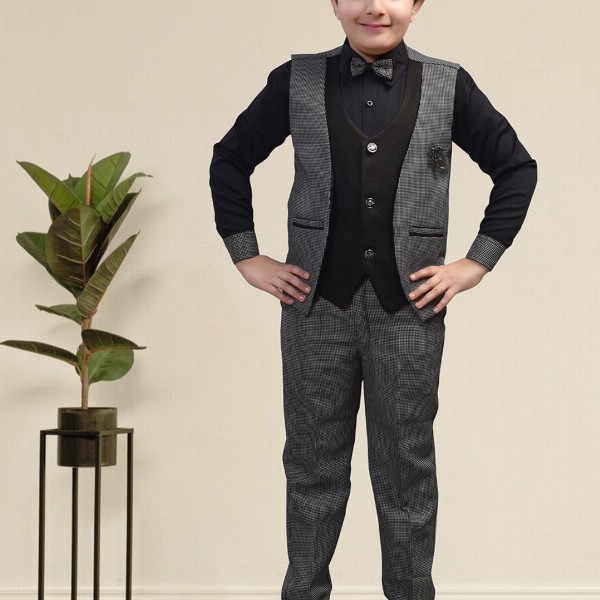 BAESD Boys 3-Pcs Checked Suits, Wedding and all Ocassions.