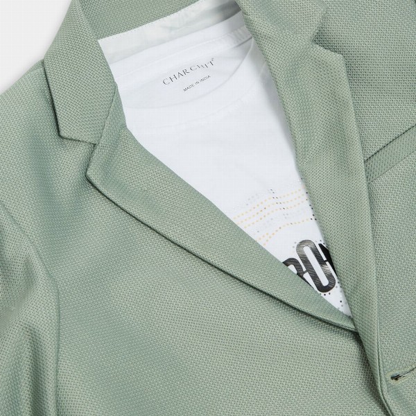 CHARCHIT Boys Self-Design Blazer With T-Shirt